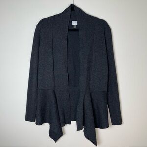 Cupio | Charcoal Gray Waterfall Front Multi-Texture Cardigan | Medium